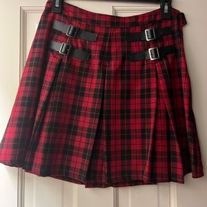 Hot Topic Red and Black A-line Mini Skirt